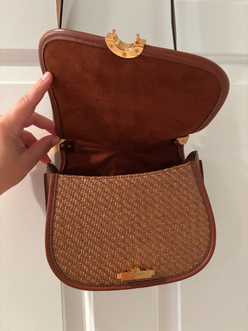 Cole Haan Celenea Saddle Bag, Natural Tan-Straw - Picture 3 of 8